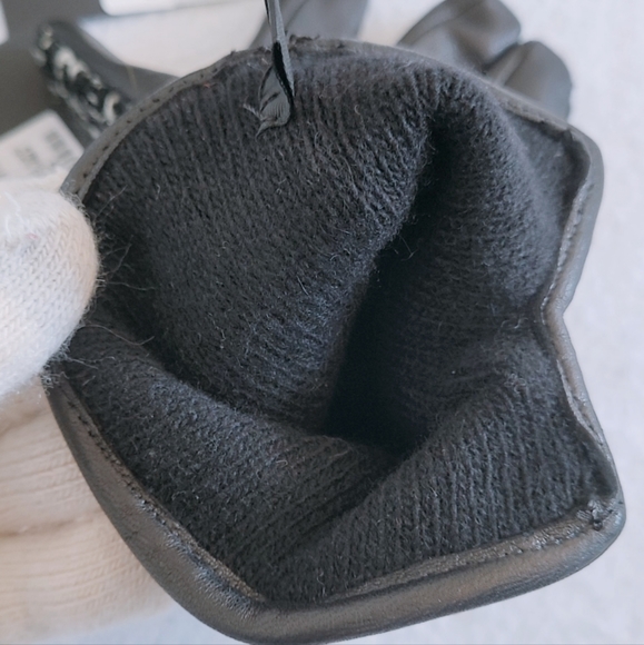 Authentic Saint Laurent YSL Checked Boucle Tweed Wool & Leather Gloves - Picture 4 of 16